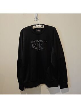 XSET NWT UNISEX GAMERS  BLACK SWEATSHIRT FRONT GRAPHIC XSET REP THE SET SIZE XL